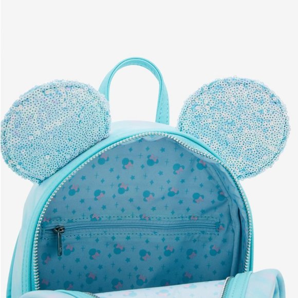 Loungefly Disney Minnie Mouse Sequin Bow Mini Backpack and Wallet main image 8